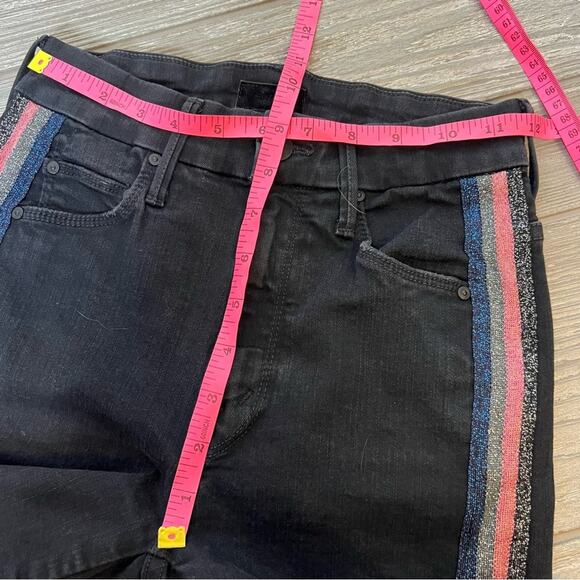 MOTHER The Looker high waist Guilty Glitter Racer Jeans Size 23 - Picture 3 of 10